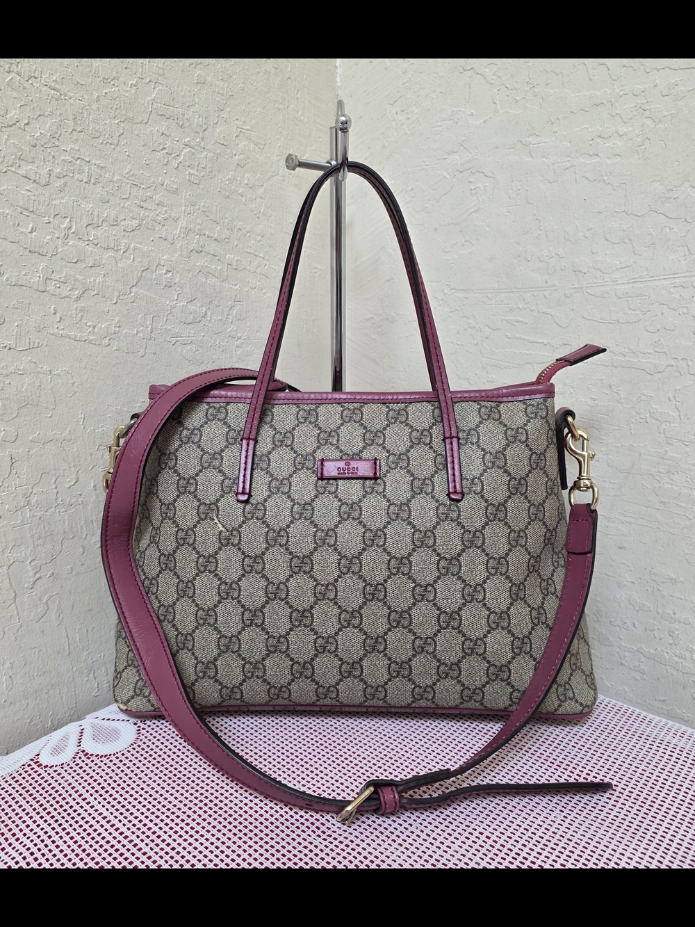 Gucci GG Small Handbag Tote Bag With Long Handle AUTHENTIC